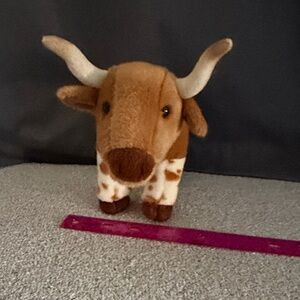 Charming Tan and White Stuffed Bull Toy